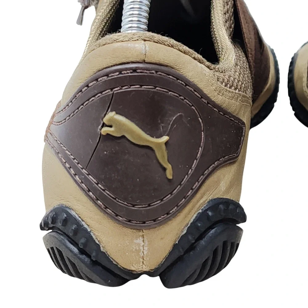 Vtg Puma Mostro‎ Sneakers 8.5 Mens Tan Brown Y2K Cybercore Techwear Shoes Spiked